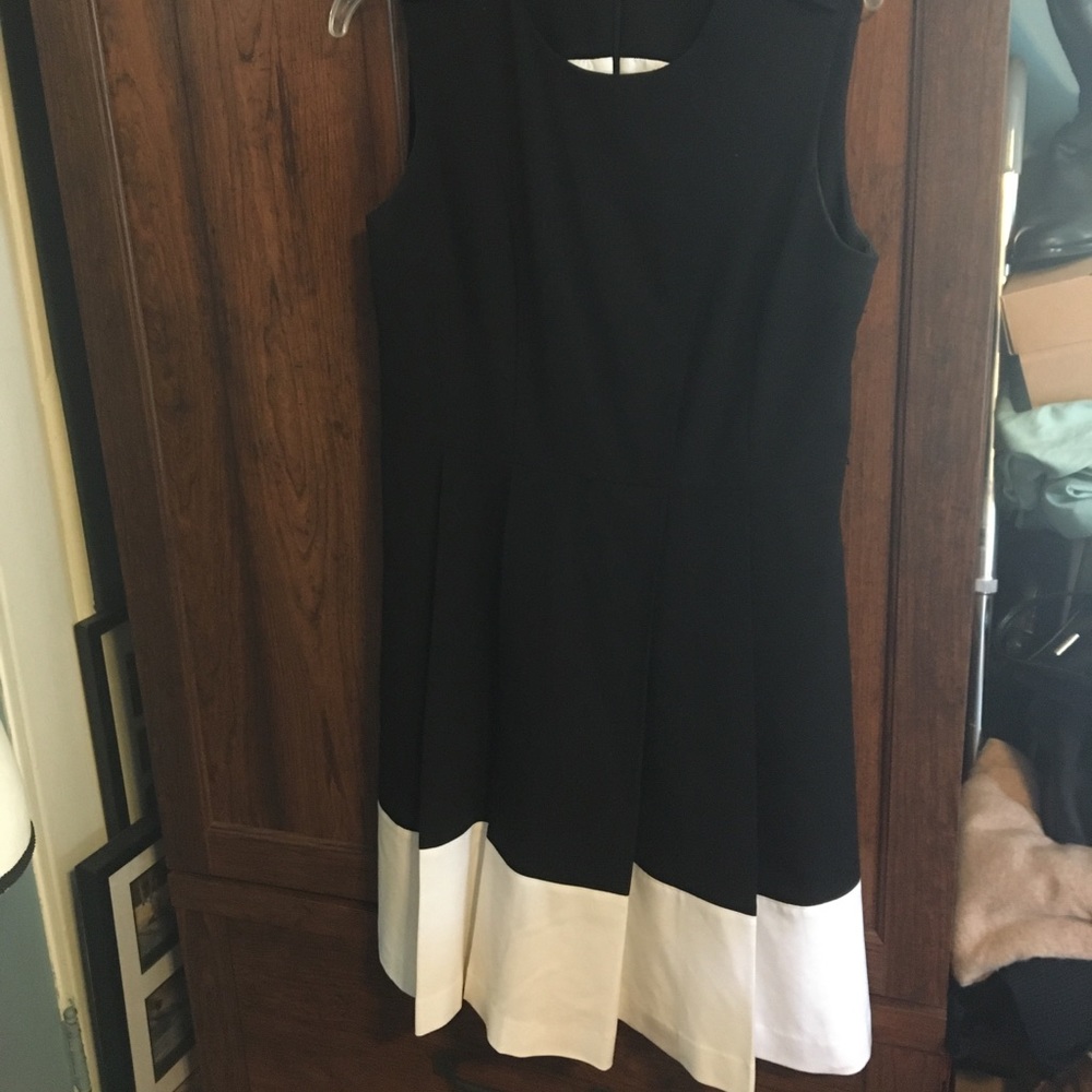 Calvin Klein Sleeveless Black & White Dress